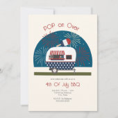 Invitation Camping-car patriotique 4 juillet BBQ Venez voir (Devant)