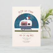Invitation Camping-car patriotique 4 juillet BBQ Venez voir (Debout devant)