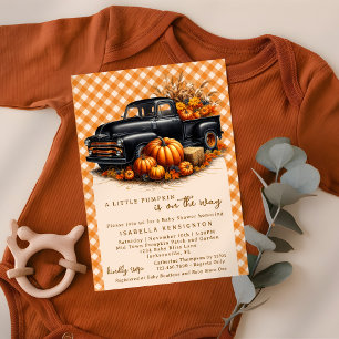 Invitation Camping-car Vintage Noir Une Petite Citrouille Bab