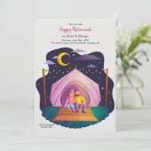 Invitation Camping Couple (Debout devant)