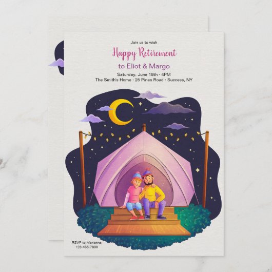 Invitation Camping Couple (Devant / Derrière)