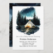 Invitation Camping dans le Baby shower Woods Adventure Await (Devant / Derrière)