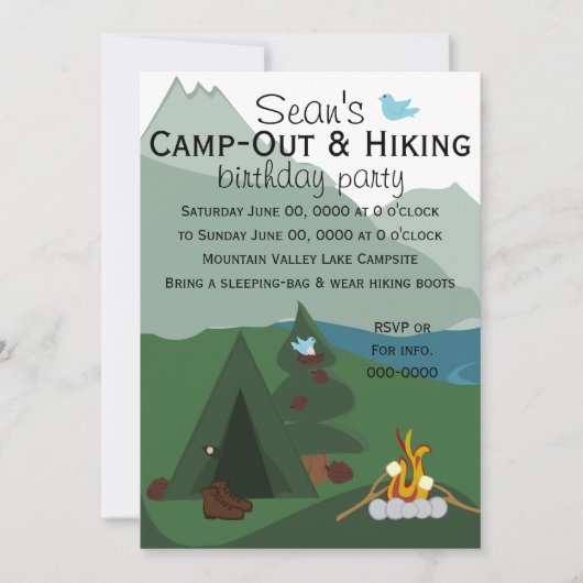 Invitation Camping de montagne (Devant)