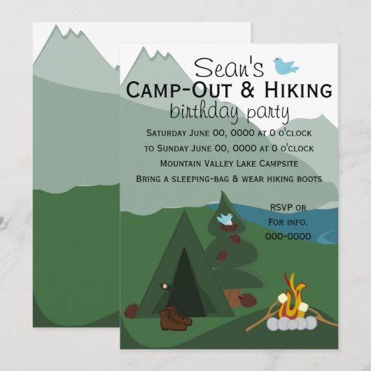 Invitation Camping de montagne (Devant / Derrière)