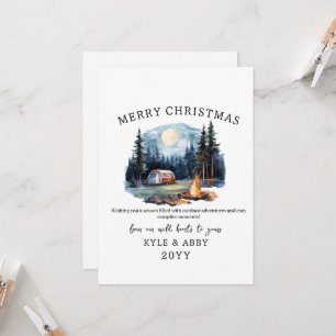 Invitation Camping d'hiver Bonfire Moonlight Christmas Forest