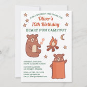 Invitation Camping d'Ours Blancs Cute Anniversaire (Devant)