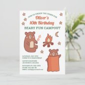 Invitation Camping d'Ours Blancs Cute Anniversaire (Debout devant)