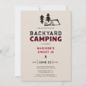 Invitation Camping en arrière-cour Fête en plein air Plaid ro (Devant)