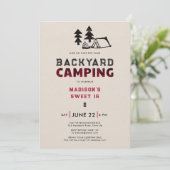 Invitation Camping en arrière-cour Fête en plein air Plaid ro (Debout devant)