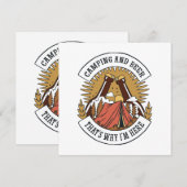 Invitation Camping et Bière (Devant / Derrière)