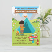 Invitation Camping extérieur Anniversaire African American Bo (Debout devant)