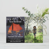Invitation Camping Extérieur Aventure Camping Photo Anniversa (Debout devant)