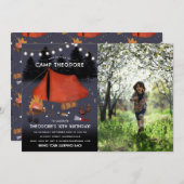 Invitation Camping Extérieur Aventure Camping Photo Anniversa (Devant / Derrière)