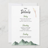 Invitation Camping extérieur Bachelorette Week-end Itinéraire (Dos)