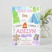 Invitation Camping Fille Heureux Anniversaire (Debout devant)