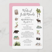 Invitation Camping Glamping Bachelorette Week-end Itinéraire (Devant / Derrière)