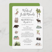 Invitation Camping Glamping Bachelorette Week-end Itinéraire (Devant / Derrière)