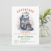 Invitation Camping Glamping Fleur sauvage Bachelorette Party (Debout devant)