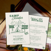 Invitation Camping Glamping Mountain Green Bachelorette Party