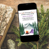 Invitation Camping Grill and Smores Camp Out Fille's Birthday