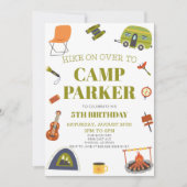 Invitation Camping Happy Camper Anniversaire Fête (Devant)