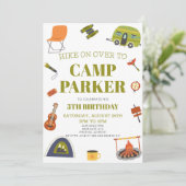 Invitation Camping Happy Camper Anniversaire Fête (Debout devant)