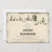 Invitation Camping Illustration Camping douche nuptiale (Devant)