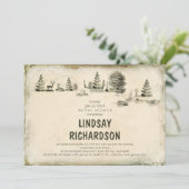 Invitation Camping Illustration Camping douche nuptiale (Debout devant)