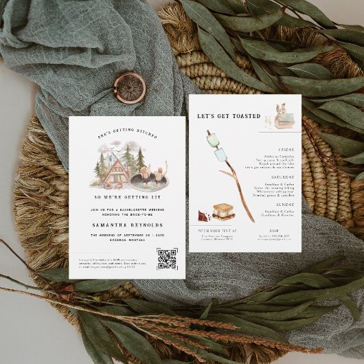 Invitation Camping illustré | Week-end de Bachelorette