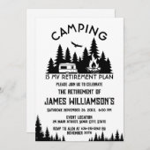 Invitation Camping is my retirement plan retired party (Devant / Derrière)