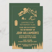 Invitation Camping is my retirement plan retired party (Devant / Derrière)