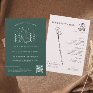 Invitation Camping minimaliste moderne   Week-end enterrement