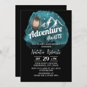 Invitation Camping Mountain Adventure Baby shower d'aquarelle (Devant / Derrière)