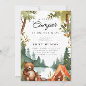Invitation Camping Mountain Baby shower rustique (Devant)
