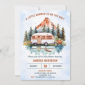 Invitation Camping Mountain Baby shower rustique (Devant)