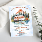 Invitation Camping Mountain Baby shower rustique