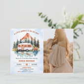 Invitation Camping Mountain Baby shower rustique Photo (Debout devant)