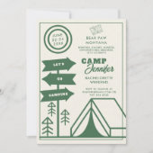 Invitation Camping Mountain Forest Bachelorette Week-end Voya (Devant)