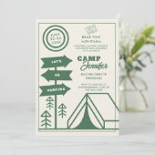 Invitation Camping Mountain Forest Bachelorette Week-end Voya (Debout devant)