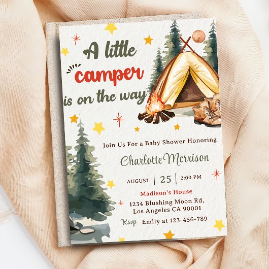 Invitation Camping Mountain Rustic Baby shower Party