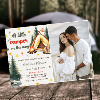 Invitation Camping Mountain Rustic Baby shower Party Photo