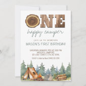 Invitation Camping One Happy Camper Boy's 1st Birthday (Devant)