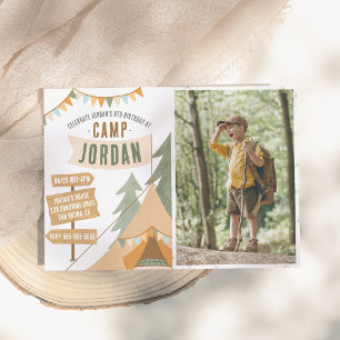 Invitation Camping Outdoor Adventure Boy Anniversaire Photo