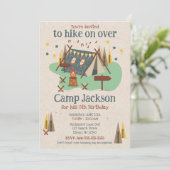 Invitation Camping Outdoor Adventure Camp Out Birthday (Debout devant)
