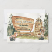 Invitation Camping Parc national du Woodland Anniversaire (Devant)