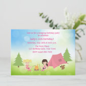 Invitation Camping pour filles Anniversaire (Debout devant)