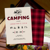 Invitation Camping Red Plaid en plein air 30e fête d'annivers