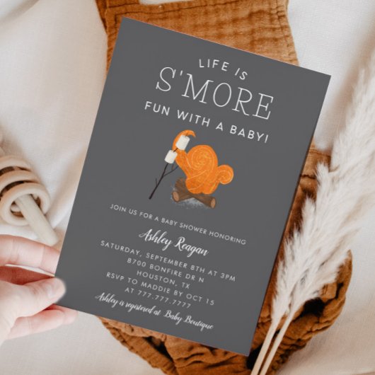 Invitation Camping Smore Amusement Avec Une Baby Shower