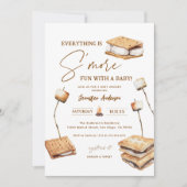 Invitation Camping S'more Baby shower amusant (Devant)