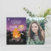 Invitation Camping S'More Camp Fire Girls Photo (Debout devant)